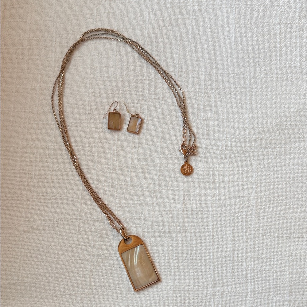 White House Black Market Gold and Cream Necklace Set